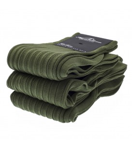 Chaussettes fil d'Ecosse avec cotes vert olive