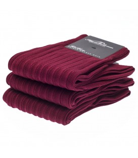 chaussettes homme en fil d'Ecosse avec cotes bordeaux sur Magic Socks