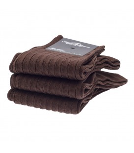 Chaussettes Fil d'Ecosse avec cotes marron